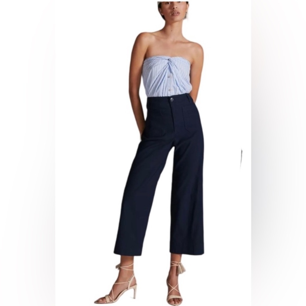 Anthropologie Navy Cropped Pants